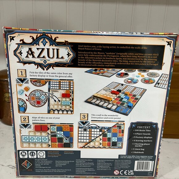 Asmodee Azul Board Game - Award-Winning Tile-Placement Strategy Game Family Game - Picture 3 of 4